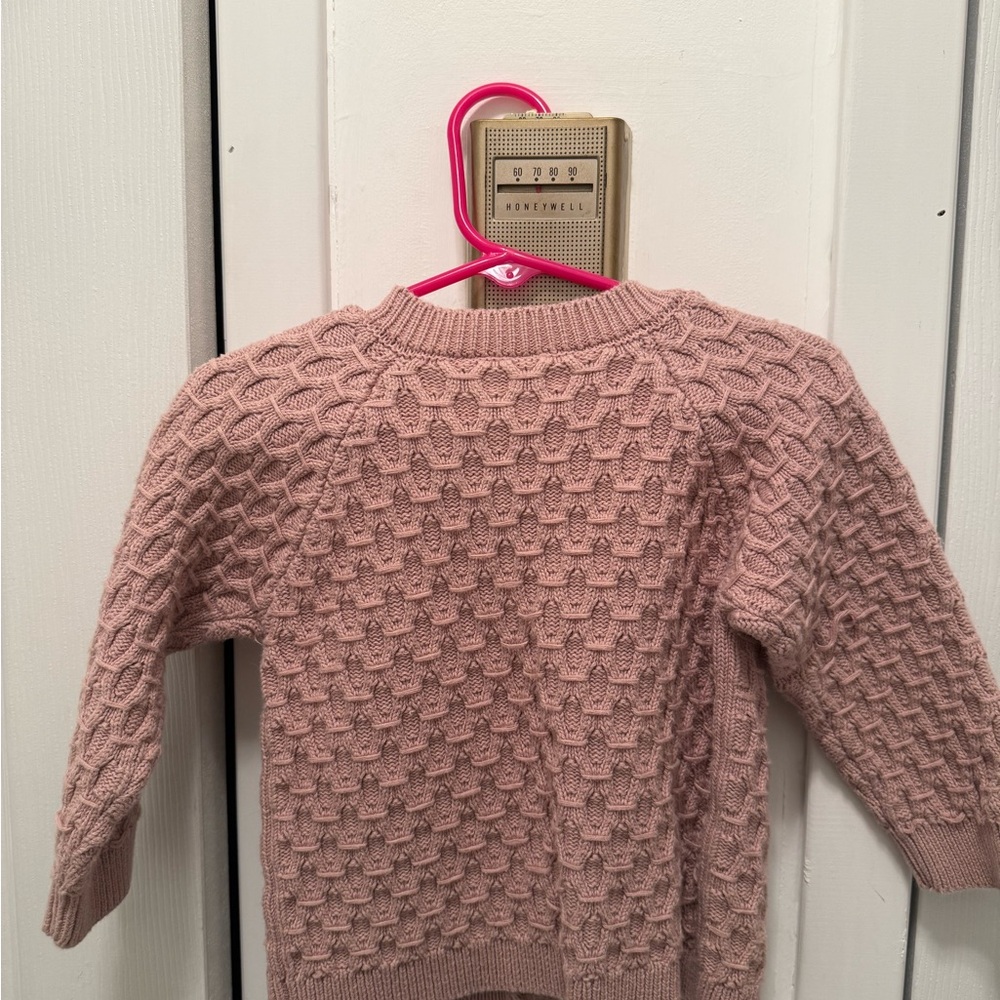 100% Cotton Mauve Kids Cardigan - Picture 2 of 2